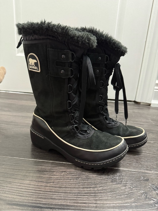 Sorel Shoes - Sorel Women's Black Lace-Up Fur-Trim Winter Boots
